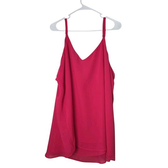 Torrid Sophie Swing Cami Tank Top Plus Size 4X Pink Chiffon Embellished V-Neck - Picture 5 of 5